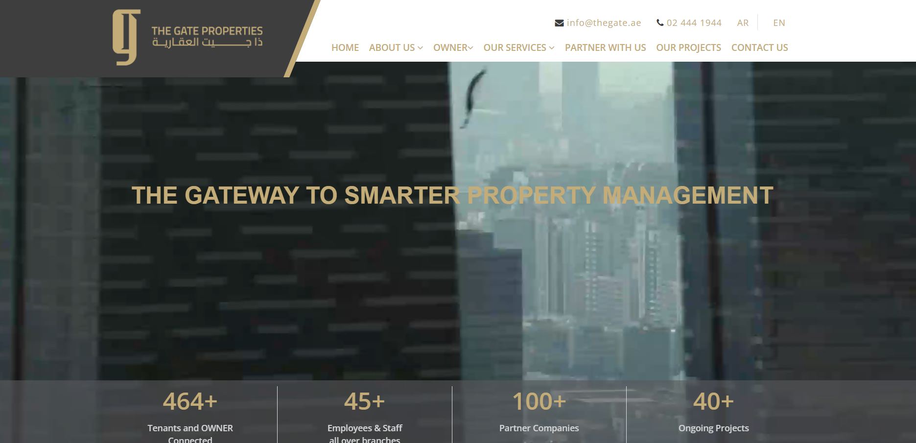 Top Real Estate Property Management Companies: Services, Roles & Industry Insights 11 The Gate Properties is a leading full-service real estate company headquartered in Abu Dhabi, United Arab Emirates, with roots dating back to 1982. Widely recognized as one of the frontrunners in the UAE real estate industry, the company has built a long-standing reputation for professionalism, transparency, and operational excellence under its guiding philosophy: “Making Progress Easy Since 1982.