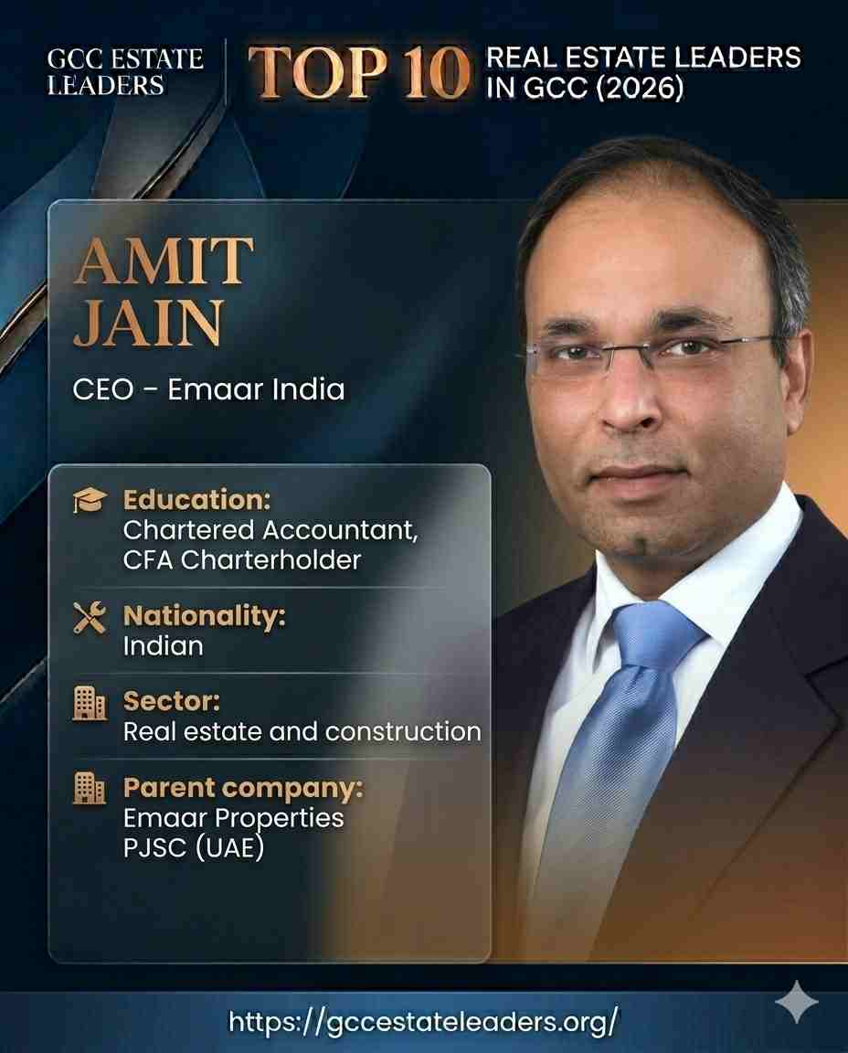 Amit Jain is an Indian business executive and the Chief Executive Officer (CEO) of Emaar India, a subsidiary of Emaar Properties based in the United Arab Emirates. He is recognized for steering one of India’s leading real estate firms through a period of renewed growth and operational consolidation.